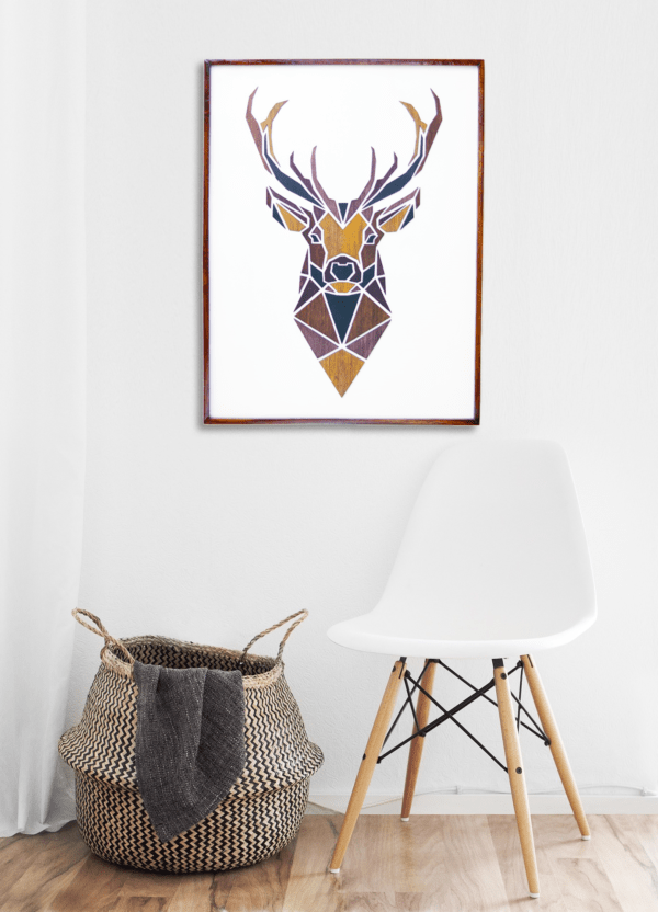 Handmade wooden wall hanging art Deer – ZROSY