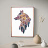 Wooden Wolf Wall Hanging Panel for Wall Décor | Premium Decorative Wood Panel – Zrosy