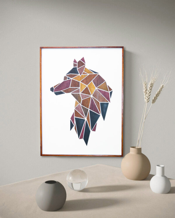 Wooden Wolf Wall Hanging Panel for Wall Décor | Premium Decorative Wood Panel – Zrosy