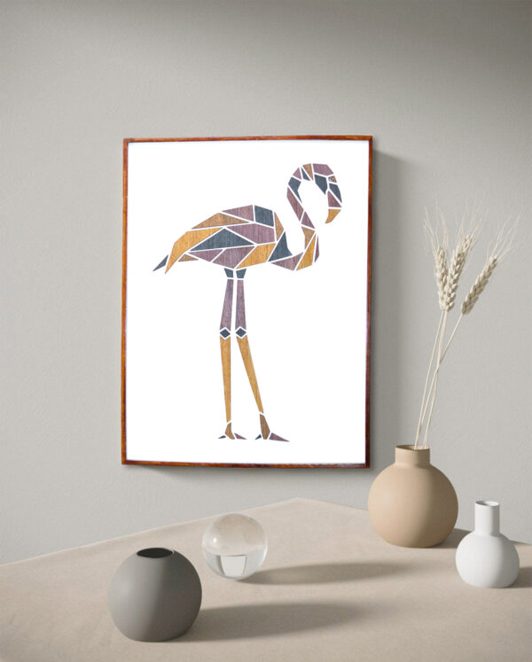 Wooden Flamingo Wall Hanging Panel for Wall Décor | Premium Decorative Wood Panel – Zrosy