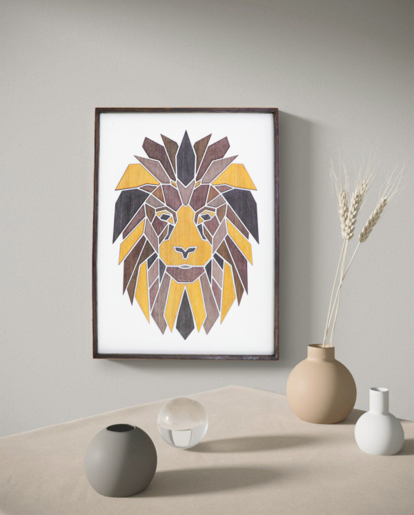 Wooden Lion Wall Hanging Panel for Wall Décor | Premium Decorative Wood Panel – Zrosy