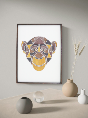 Wooden Monkey Wall Hanging Panel for Wall Décor | Premium Decorative Wood Panel – Zrosy