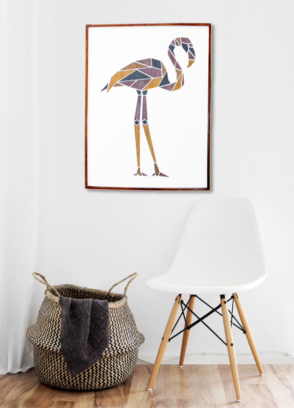 Wooden Flamingo Wall Hanging Panel for Wall Décor | Premium Decorative Wood Panel – Zrosy