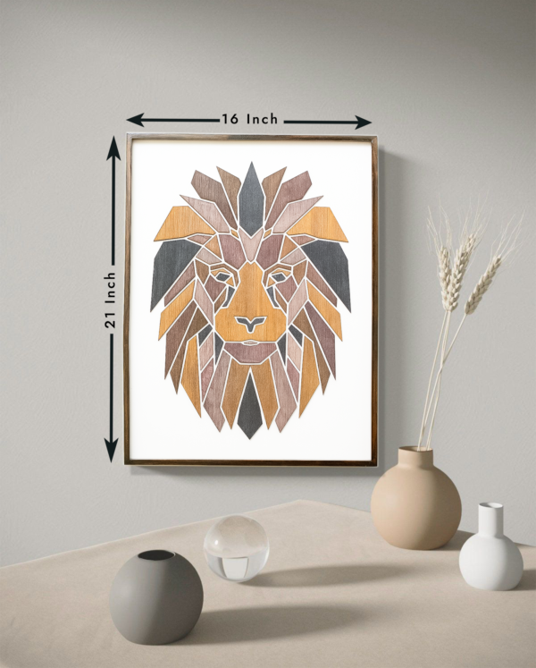 Wooden Lion Wall Hanging Panel for Wall Décor | Premium Decorative Wood Panel – Zrosy