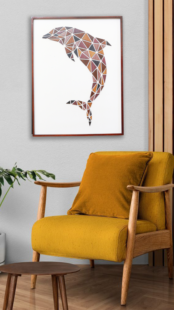 Wooden Dolphin Wall Hanging Panel for Wall Décor | Premium Decorative Wood Panel – Zrosy