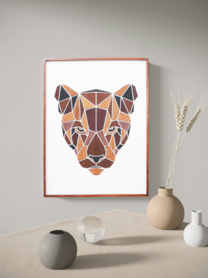 Wooden Puma Wall Hanging Panel for Wall Décor | Premium Decorative Wood Panel – Zrosy